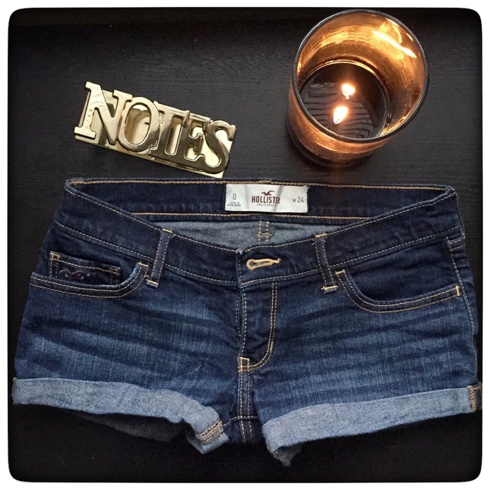 Hollister jean cuffed shorts